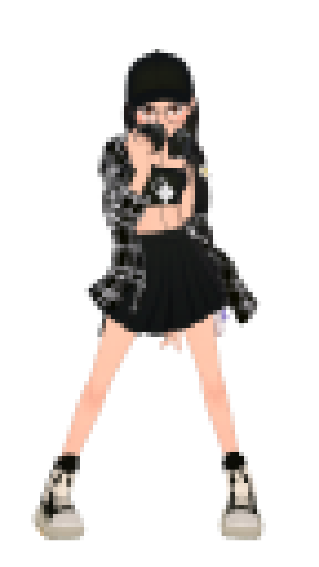 full body character of selma, mosaic style